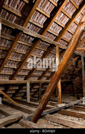 old attic of a house hdr photo with multiple light sources Stock Photo