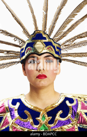 Portrait of an Aztec dancer Stock Photo