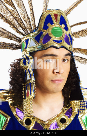 Portrait of an Aztec dancer Stock Photo