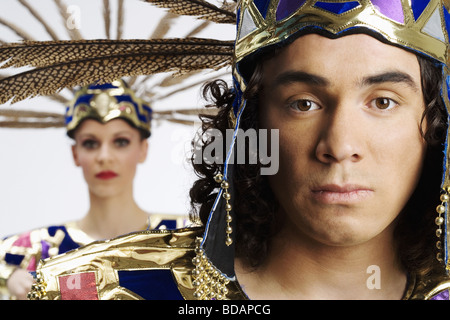 Portrait of an Aztec dancer Stock Photo