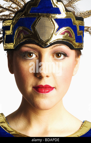 Portrait of an Aztec dancer Stock Photo