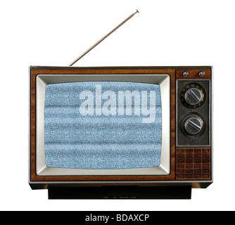 Vintage television without signal producing electronic snow Stock Photo