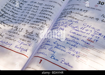 Book of signatures Campo of the Prevosta Garlasco province of Pavia Italy Stock Photo