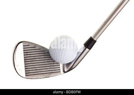 golf club and ball isolated on white background Stock Photo