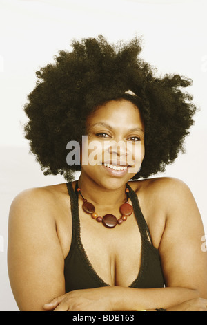 Portrait of a young woman smiling Stock Photo
