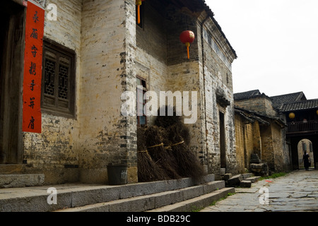 Ancient Qing and Ming dynasty stone houses in Huangyao Village, China. Stock Photo
