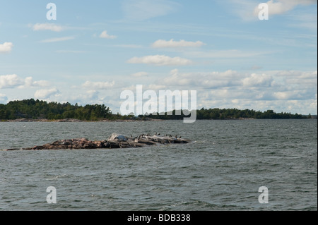 Beautiful August day boat trip close to Utterholmen in Nauvo Finland Stock Photo