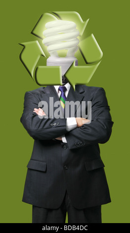 Ideas in the new business wold with recycle sign Stock Photo