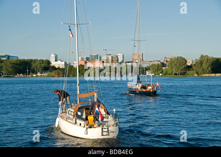 Amsterdam sailing boat Netherlands Het Nieuwe Meer Stock Photo