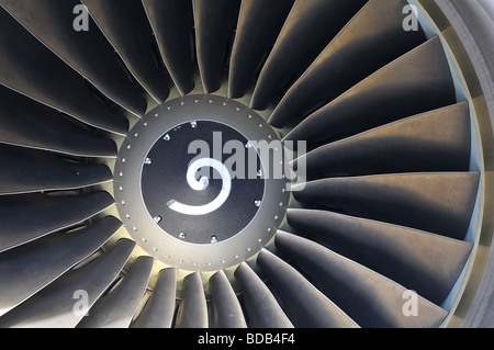 Jet engine detail of commercial airliner Stock Photo