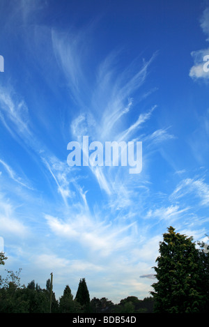 Cirrus uncinus cloud formation. Stock Photo