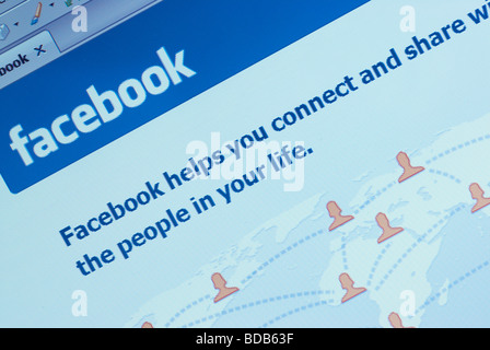 Close-up of the Facebook website on a laptop Stock Photo