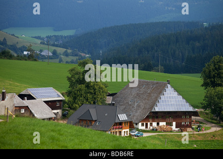 An eco house powered by solar panels in Schwarzwald, Germany, Europe. Stock Photo