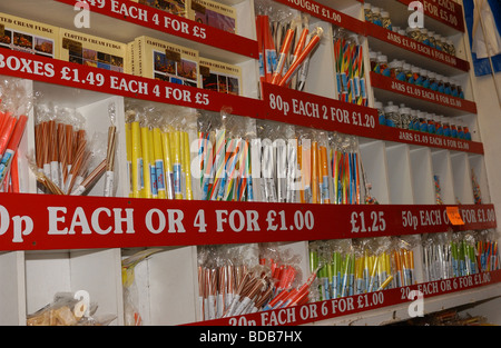 Sticks of rock in shop on Blackpool's famous Golden Mile. Stock Photo