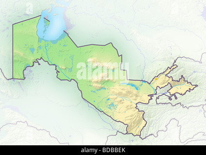 Uzbekistan map Stock Photo - Alamy