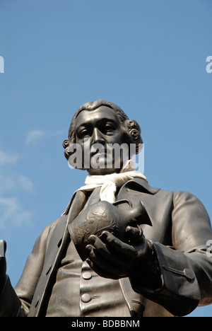 Statue of Josiah Wedgwood complete with scarf placed by a prankster in Stoke on Trent UK 2009 Stock Photo