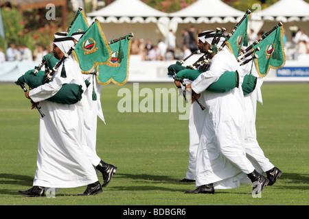 Music group performing during Cartier International Dubai Polo Challenge 2007, United Arab Emirates Stock Photo