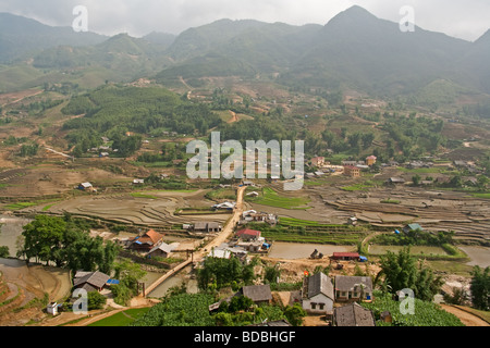 Villages around Sapa in the mountainous region of Northern Vietnam Stock Photo