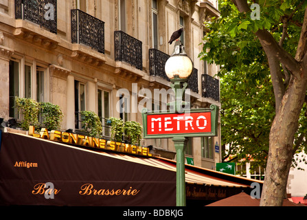 Metro station sign, Paris France Stock Photo