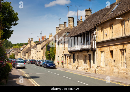 Row of Cotswold stone terraced houses in Northleach, Gloucestershire, UK Stock Photo