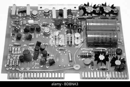 electronic circuit board on white Stock Photo