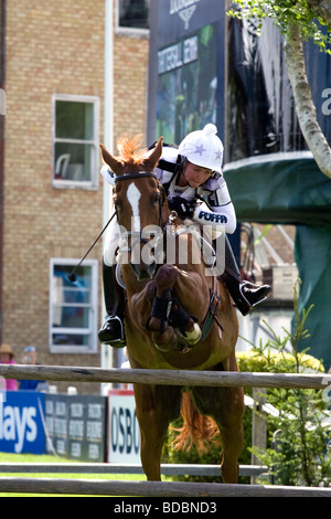 Jumping at Hickstead show ground 2009. Stock Photo