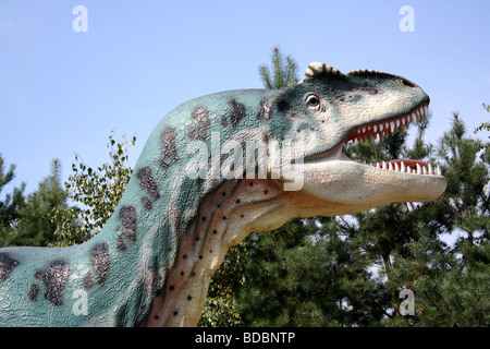 Prehistoric Park, Allosaurus, natural size model. 2009 Stock Photo