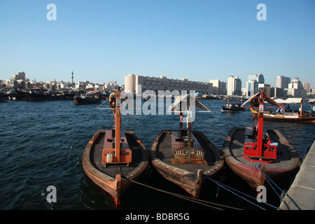 Abra's parked up at Dubai Creek United Arab Emirates Stock Photo