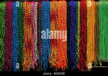 tibetan buddhist  religious beads items objects on sale in the market bazaar near Boudhanath temple shrine buddhist temple Stock Photo