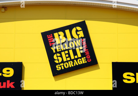 The Big Yellow Self Storage logo on a branch in Ealing, West London. Stock Photo