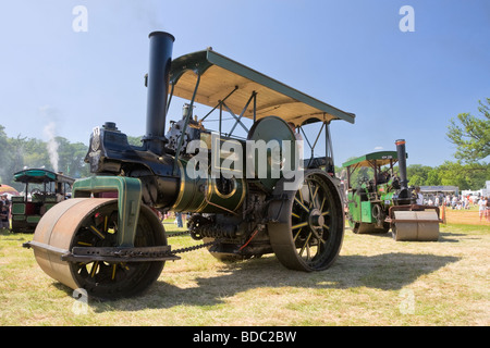 Two steam road rollers Stock Photo