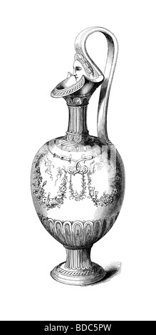 Ewer of Etruscan Style--Antique Ceramic Illustration Stock Photo