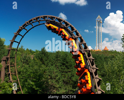 Dragon Mountain Roller Coaster at Marineland Niagara Falls Stock Photo