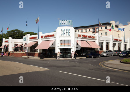 Nardini's famous Cafe and Ice Cream Parlour in warm sunny weather, Largs, North Ayrshire, Scotland, UK Stock Photo