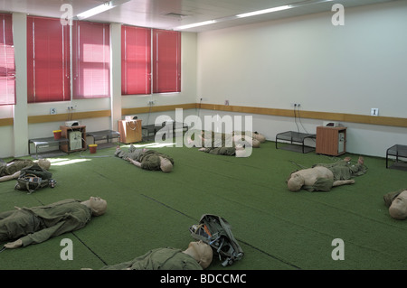 Stack of plastic resus dummies in the IDF military paramedic training school in Israel Stock Photo