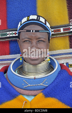 people, women, South Africa, Ndebele woman with traditional costume, portrait, Additional-Rights-Clearance-Info-Not-Available Stock Photo