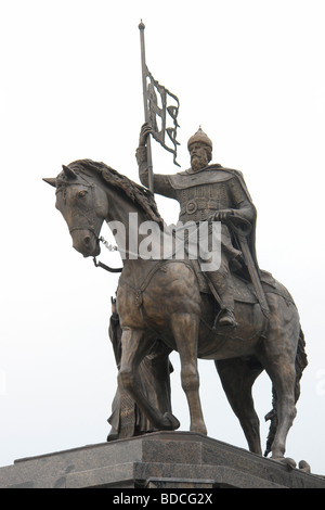 Vladimir II Monomakh, 1053 - 1125, Grand Prince of Kievan Rus', Statue of sovereign Vladimir (1116 AD), Vladimir town, Russia, Stock Photo