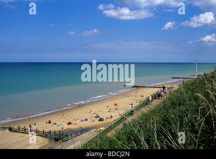 Overstrand Beach on a clear summer day in North Norfolk Stock Photo