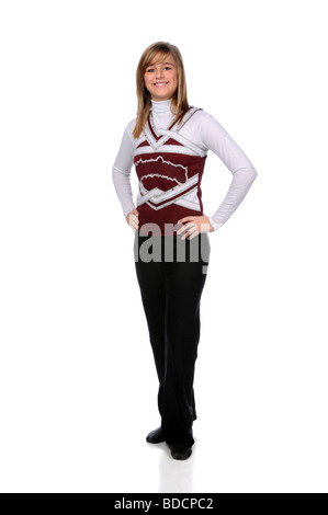 Teen girl dressed in school dance team uniform Stock Photo