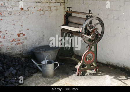 Old mangle in the back yard of an Irish house Stock Photo