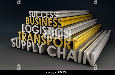 Supply Chain Business Logistics in 3d Focus Stock Photo