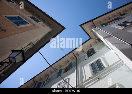 Abstract view of the buildings in Salo, on the Western shore of Lake Garda in Italy Stock Photo