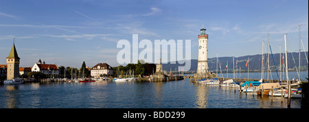 Lindau Harbour PAnorama, Bavaria Germany Stock Photo