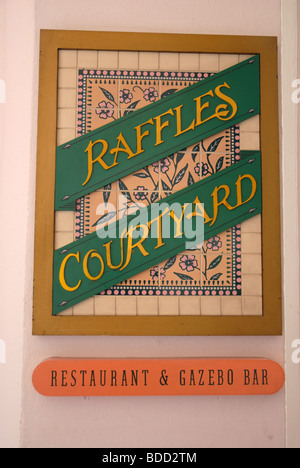 Raffles Hotel Courtyard bar and restaurant with logo and chef Singapore ...