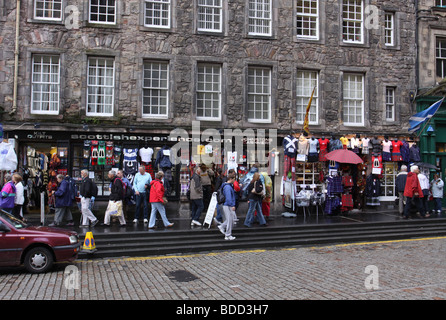 exterior view of souvenir shops on Royal Mile Edinburgh Scotland  August 2009 Stock Photo