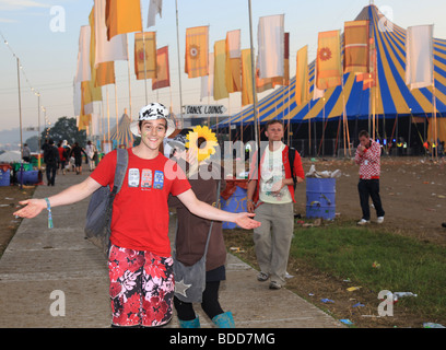 Glastonbury festival 2009 7am Stock Photo