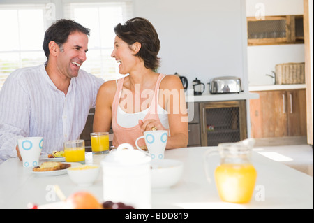 Couple having breakfast Stock Photo