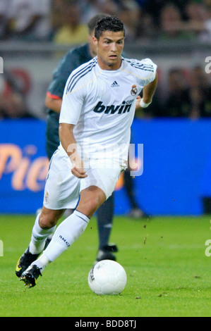 Cristiano Ronaldo (Portugal), player of spanish soccer club Real Madrid, during a match vs. Borussia Dortmund. Stock Photo