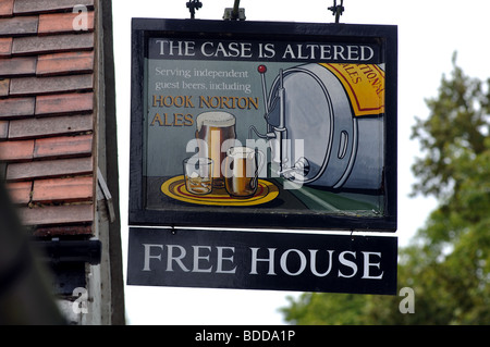 The Case is Altered pub sign, Hatton, Warwickshire, England, UK Stock Photo