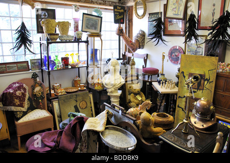 Interior display, Townsford Mill Antiques Centre, The Causeway, Halstead, Essex, England, United Kingdom Stock Photo